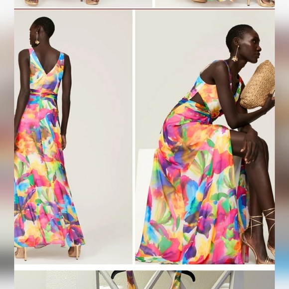 Liv Foster Womans Cutout O-Ring Special Occasion Evining Dress gown Multicolor - Picture 3 of 11